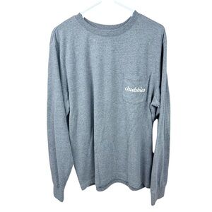 Chubbies Gray Men's Pocket Long Sleeve the Weekend has Arrived Crew Neck Shirt